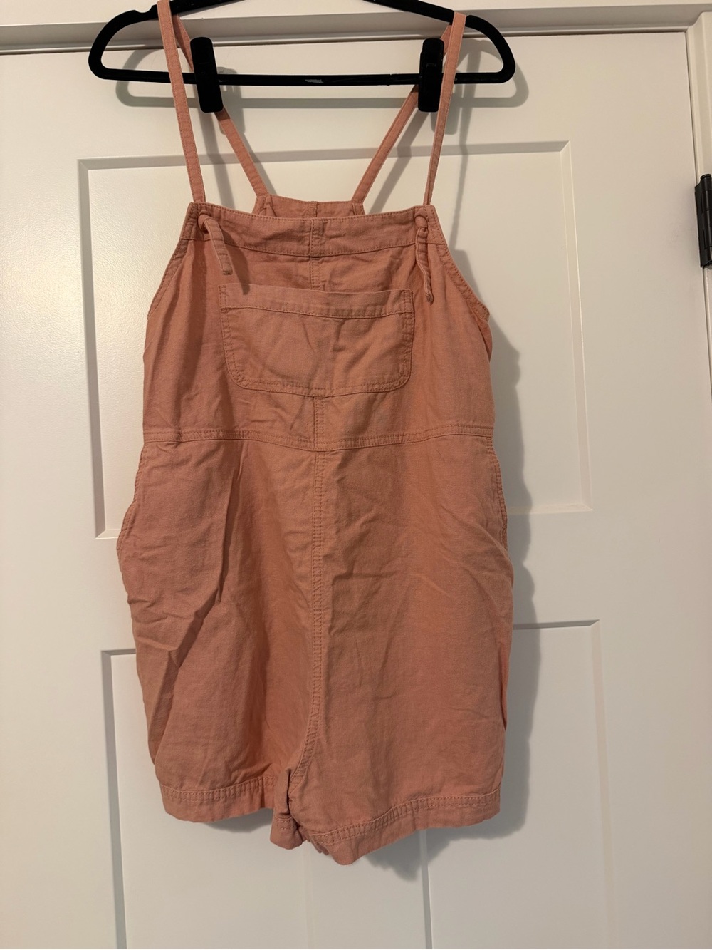 Linen Romper with Pockets in Rose-Pink